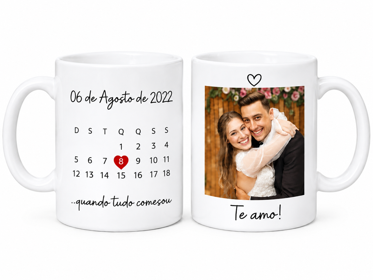 Personalized Couple Photo Mug – Custom Date & Photo Gift