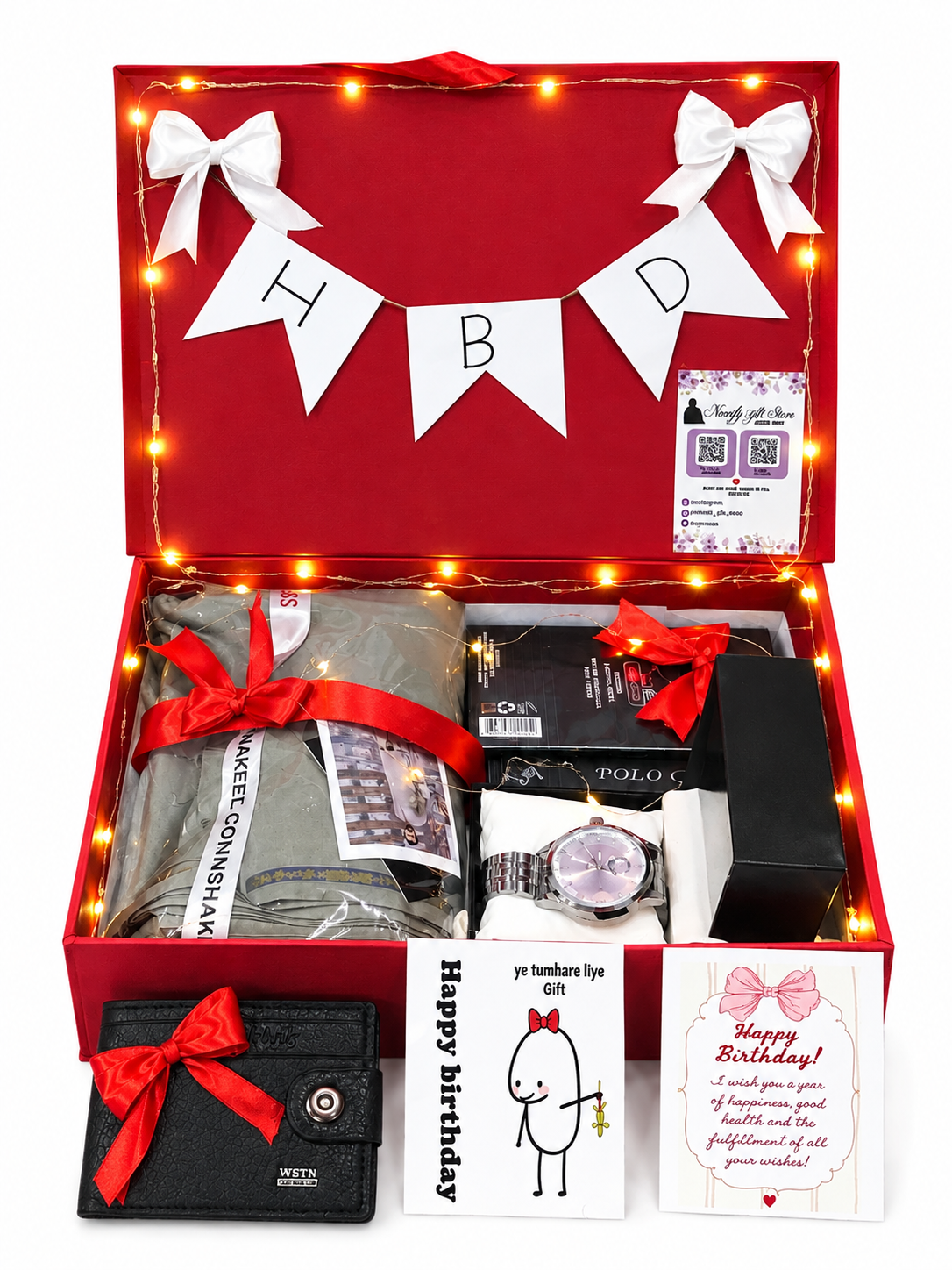 Men's Birthday Gift Box – Suit, Wallet, Watch & Perfume