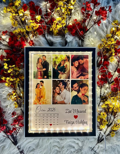 Customized LED Birthday Photo Frame with Calendar | Custom Birthday Gift